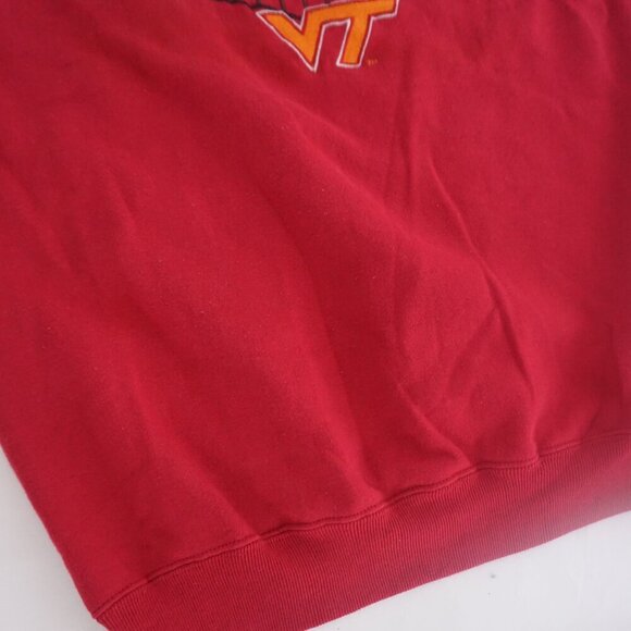 Vintage Starter Virginia Tech Hokies Red Orange Cotton Varsity Crewneck Sweater - Picture 6 of 11